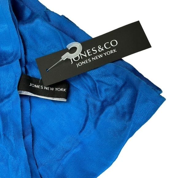 Jones New York Royal Blue Huge Oversized Scarf Wrap with Fringe - Picture 4 of 7